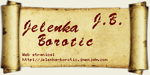 Jelenka Borotić vizit kartica